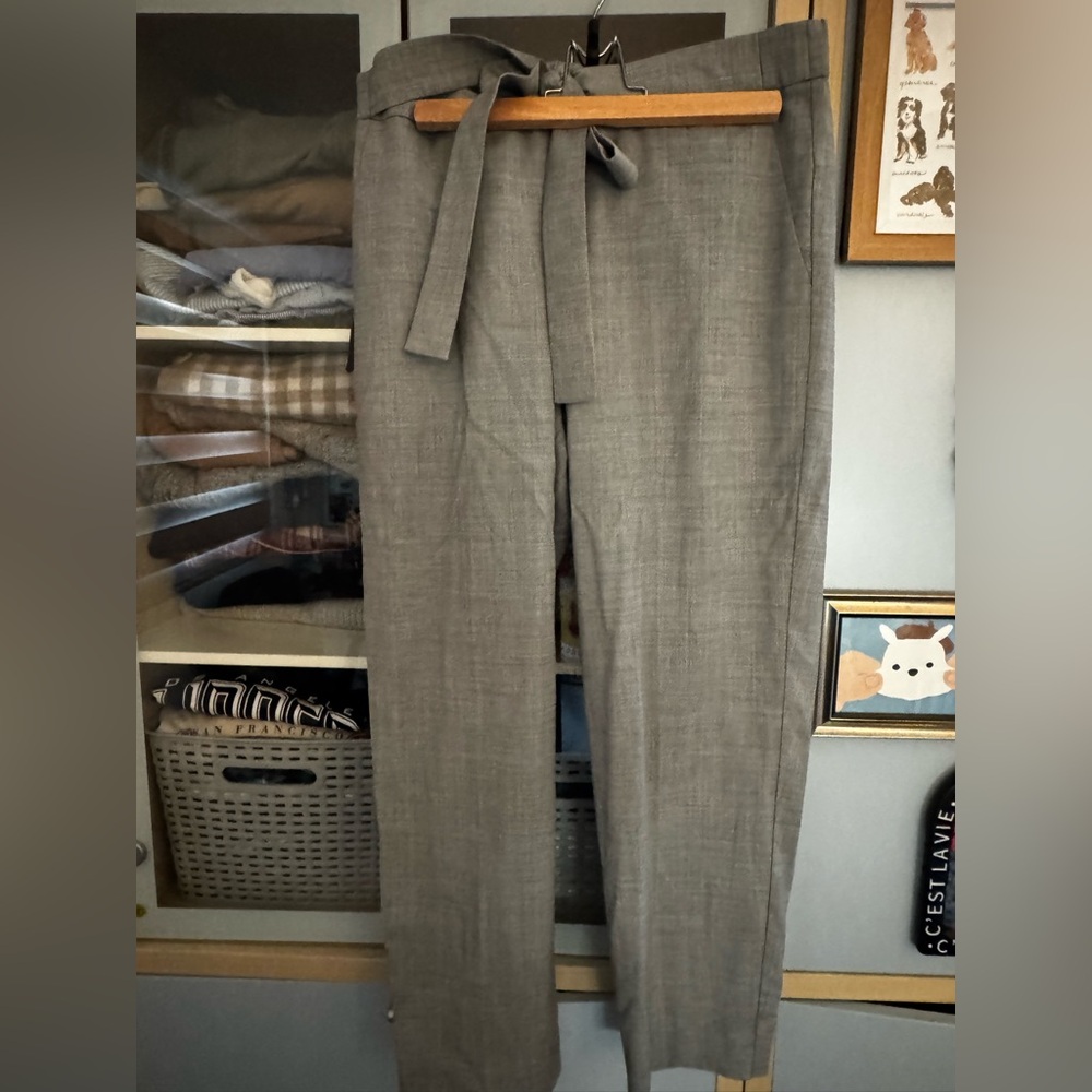 JCREW Women’s Gray pull on pants with bow detail